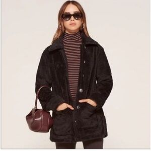 Reformation Polar coat black Medium
